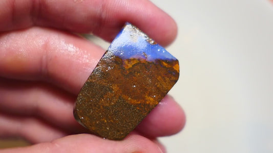 Queensland Boulder Matrix opal 45cts rough / slice Koroit bits fires 30x20x6mm BD#01