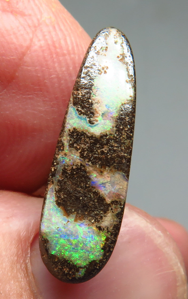 Australian Queensland Boulder opal Polished Gemstone 4.87cts From Winton some nice multi colours 21x7x4mm BFO43
