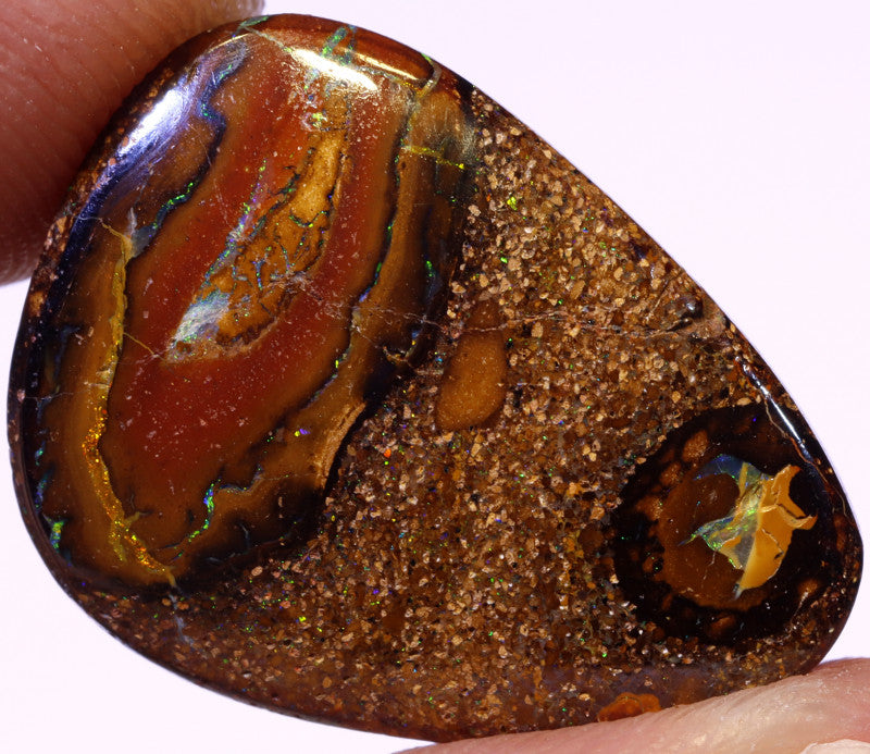 Australian Queensland Boulder Matrix opal Polished Gemstone 17cts From Yowah some bits of green/blue colours 21x16x6mm BFO887