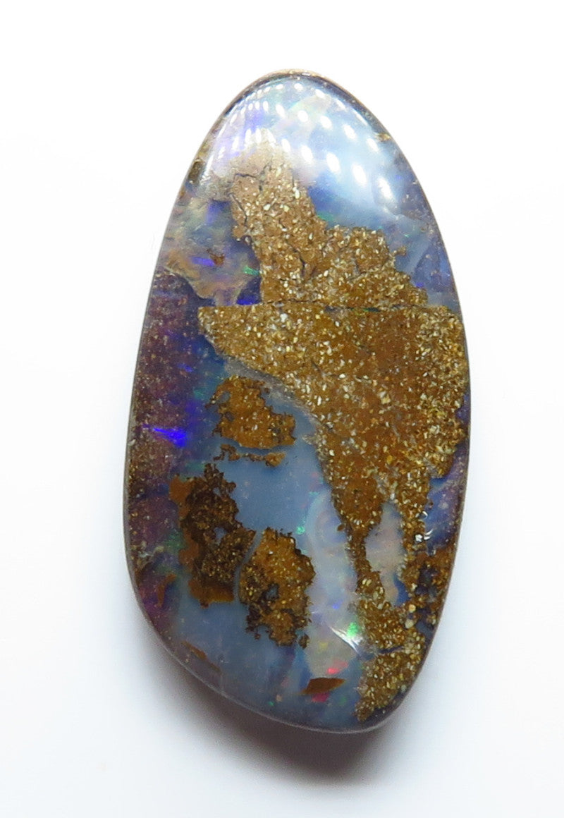 Australian Queensland Boulder opal Polished Gemstone 11.34cts From Winton with bits of colour 25x13x5mm BFO11