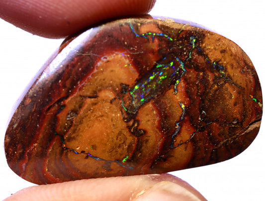 Australian Queensland Boulder Matrix opal Polished Gemstone 27cts From Yowah Veins with Multi colour fires 27x17x5mm BFO1145