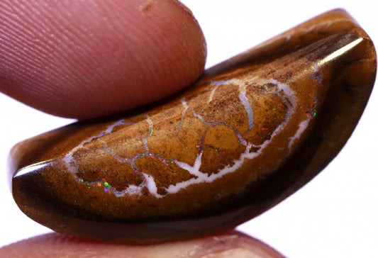 Australian Queensland Boulder Matrix opal Polished Gemstone 22cts From Yowah some multicolours to vein 27x10x8mm BFO1097