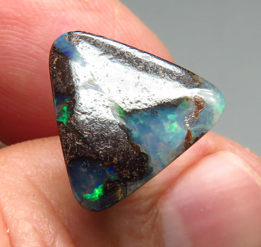 Australian Queensland Boulder opal Polished Gemstone 6.55cts From Winton with bits of blue green colours 15x15x4mm BFO45