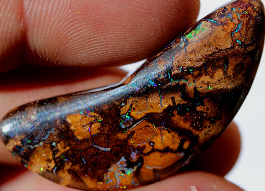 Australian Queensland Boulder Matrix opal Polished Gemstone 40cts From Yowah some bits of blue/green 40x16x7mm BFO284