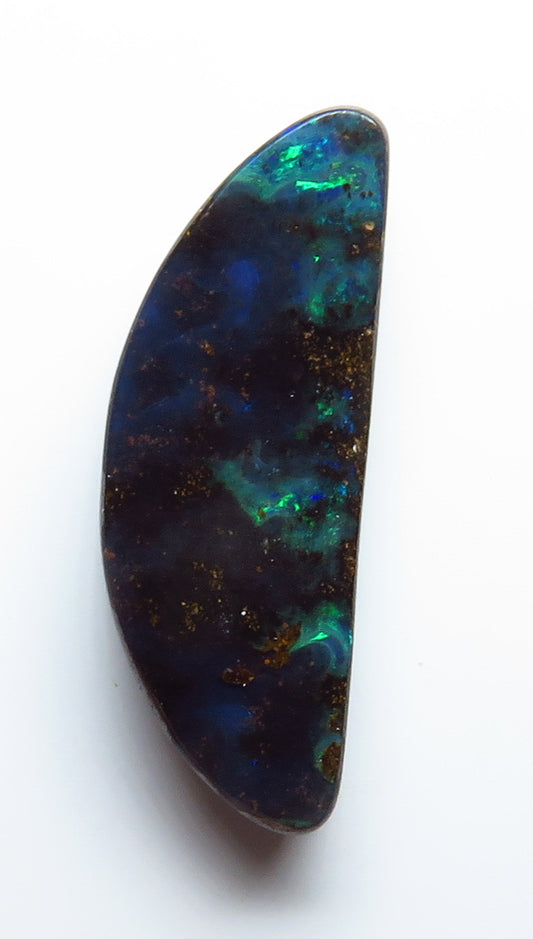 Australian Queensland Boulder opal Polished Gemstone 6.45cts From Winton with bits of blue green colours 23x8x4mm BFO32