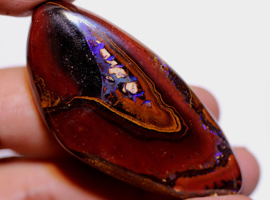 Australian Queensland Boulder Matrix opal Polished Gemstone 58cts From Yowah some blue colours 40x27x6mm BFO385