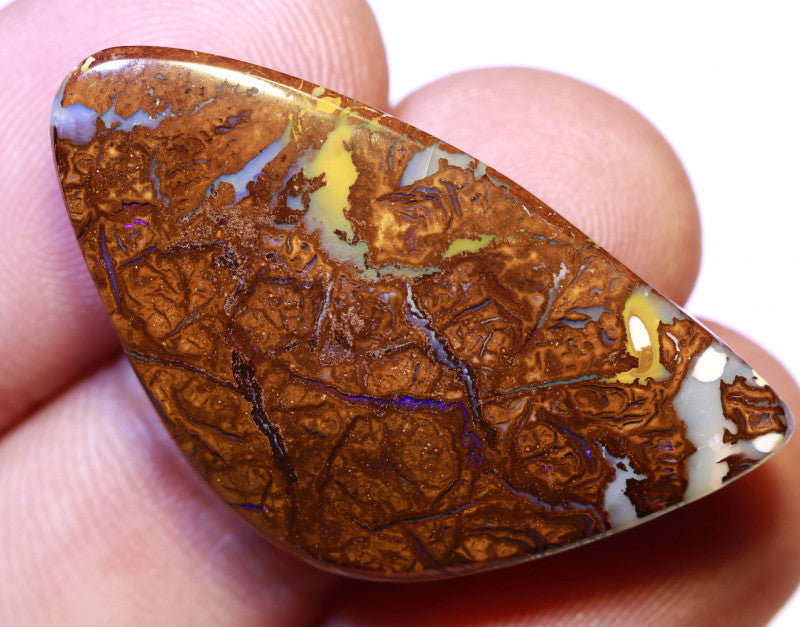 Australian Queensland Boulder Matrix opal Polished Gemstone 33cts From Yowah some bits of blue 35x19x6mm BFO1236
