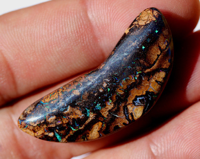 Australian Queensland Boulder Matrix opal Polished Gemstone 40cts From Yowah some bits of blue/green 40x16x7mm BFO284