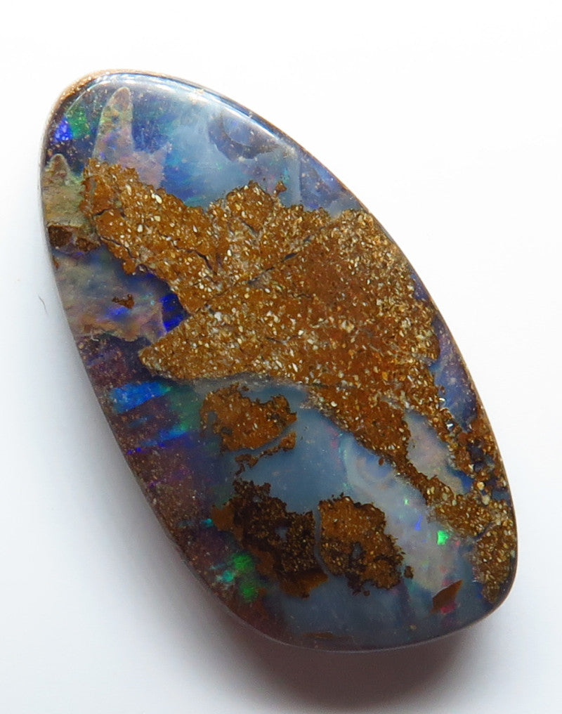 Australian Queensland Boulder opal Polished Gemstone 11.34cts From Winton with bits of colour 25x13x5mm BFO11