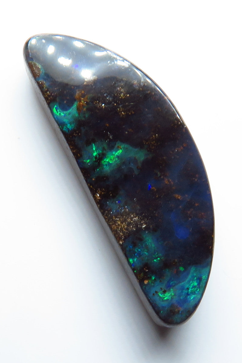 Australian Queensland Boulder opal Polished Gemstone 6.45cts From Winton with bits of blue green colours 23x8x4mm BFO32