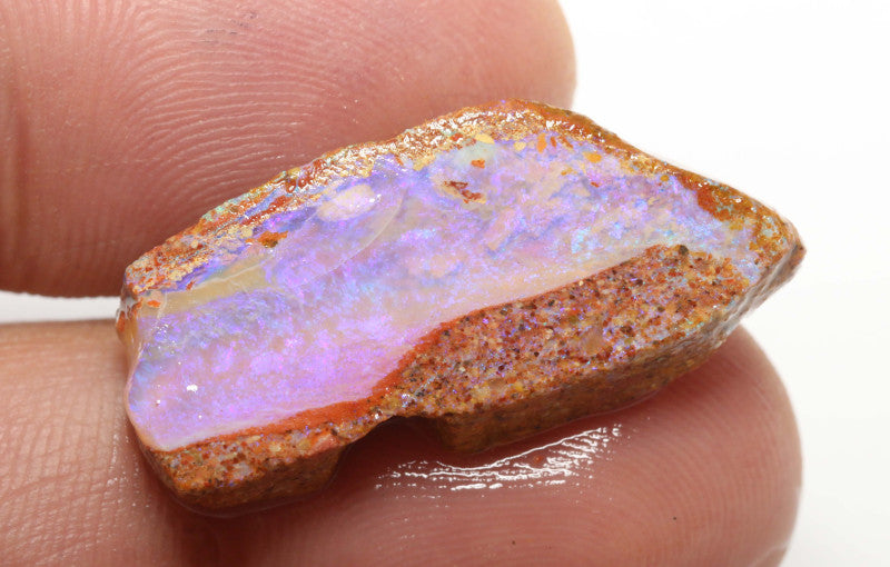 Australian Queensland Boulder Pipe opal 13.40cts rough Quilpie Pipe of Crystal with fires 29x12x5mm BFA21