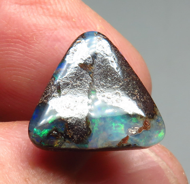 Australian Queensland Boulder opal Polished Gemstone 6.55cts From Winton with bits of blue green colours 15x15x4mm BFO45