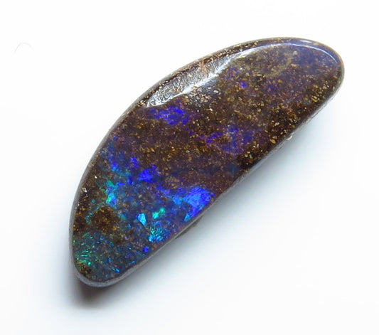 Australian Queensland Boulder opal Polished Gemstone 2.55cts From Winton some green/blue colours 15x6x2mm BFO23