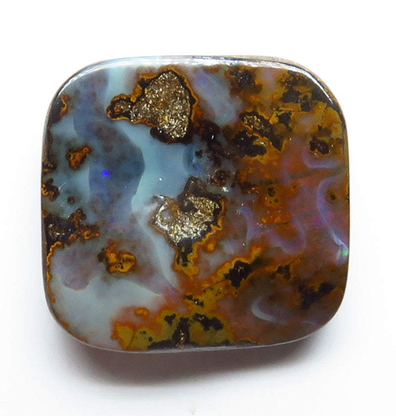 Australian Queensland Boulder opal Polished Gemstone 19.25cts From Winton with bits of colour 19x19x4mm BFO03