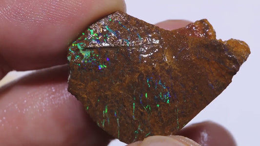 Australian Queensland Boulder Matrix opal 45cts rough Koroit lots veins of Bright blue/green fires 30x27x10mm BFA16