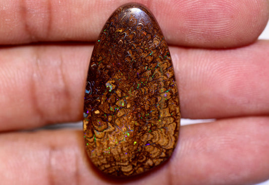 Australian Queensland Boulder Matrix opal Polished Gemstone 43cts From Yowah some green/blue colours 34x19x7mm BFO581