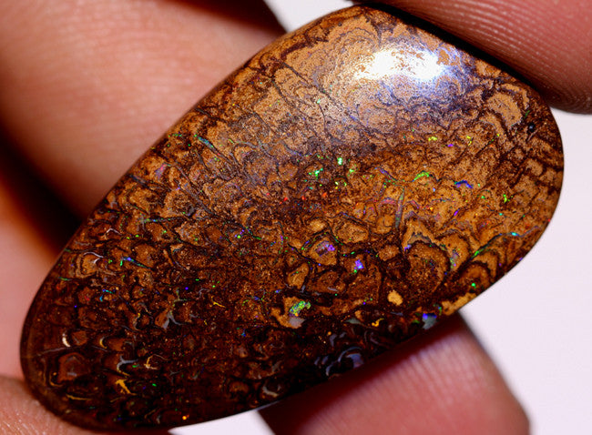 Australian Queensland Boulder Matrix opal Polished Gemstone 43cts From Yowah some green/blue colours 34x19x7mm BFO581