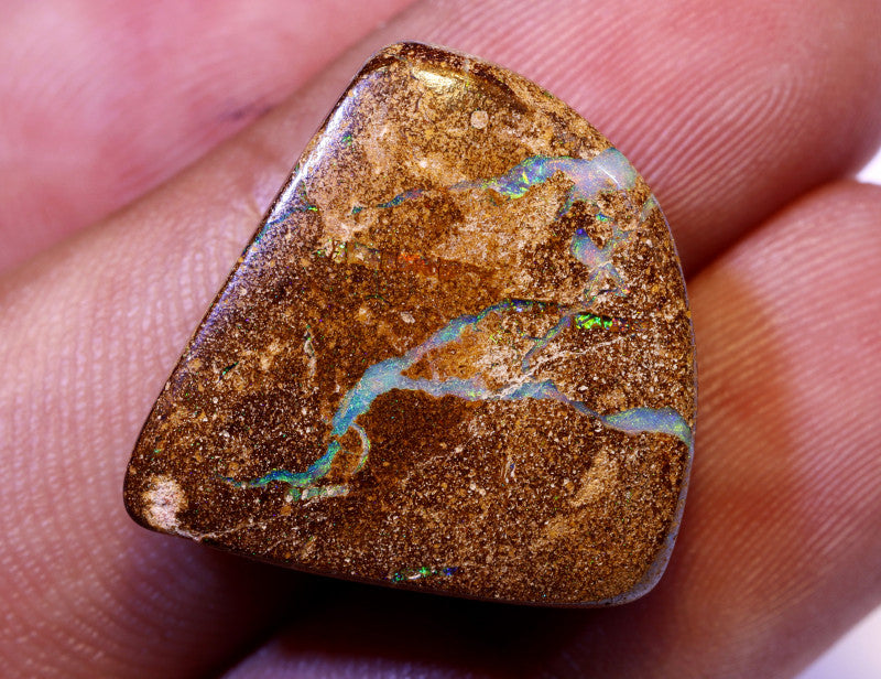 Australian Queensland Boulder Matrix opal Polished Gemstone 22.6cts From Yowah some bits of blue/green 22x22x7mm BFO896