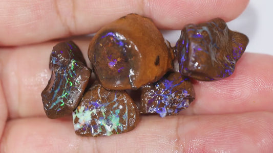 Australian Queensland Boulder Matrix opal parcel 83cts Tumbled rough Koroit lots colours lots potential 21x20x15mm to 10x8x5mm BFA43