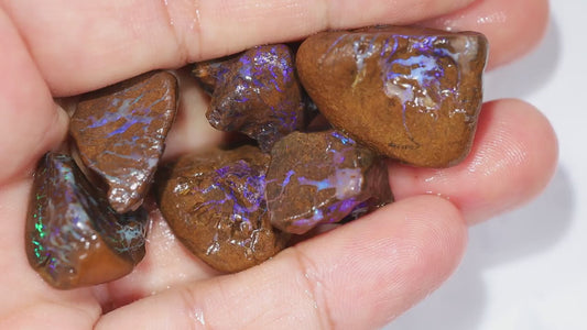 Australian Queensland Boulder Matrix opal parcel 155cts Tumbled rough Koroit lots colours lots potential 24x19x19mm to 15x10x8mm BFA37